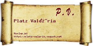 Platz Valéria névjegykártya